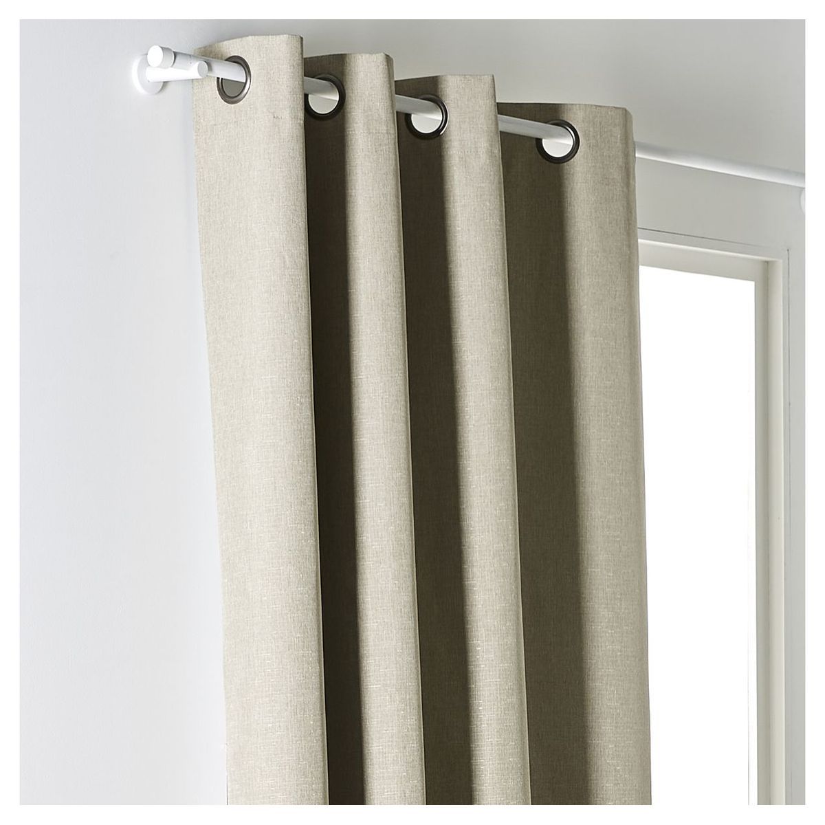 TODAY Rideau uni occultant effet Lin à oeillets