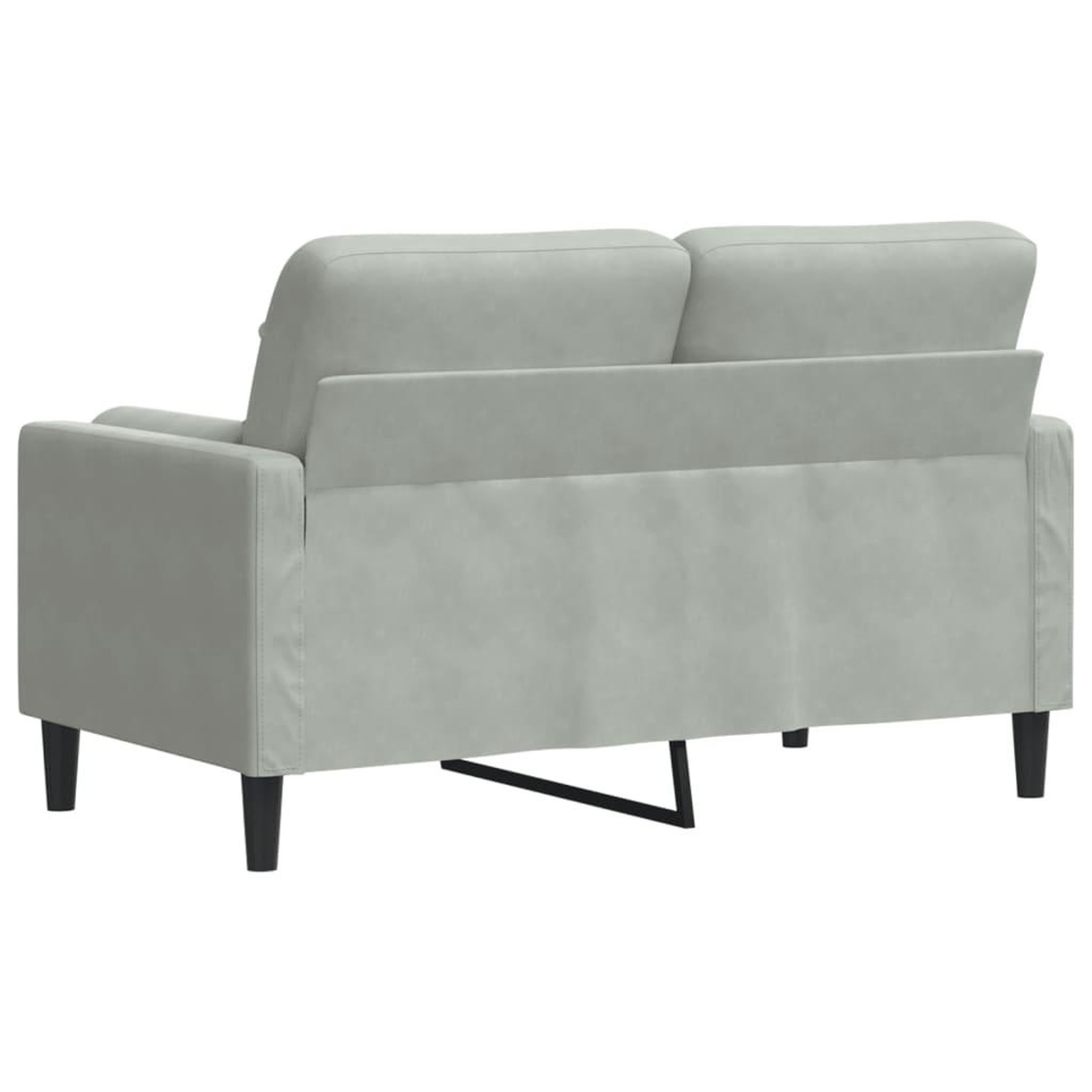 Voir la diapositive 5 : VIDAXL Canape 2 places avec oreillers gris clair 120 cm velours