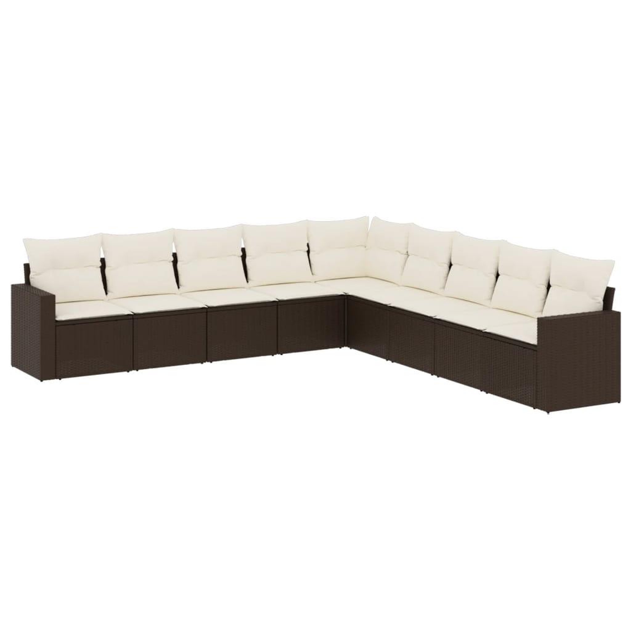Voir la diapositive 2 : VIDAXL Salon de jardin avec coussins 9 pcs marron resine tressee
