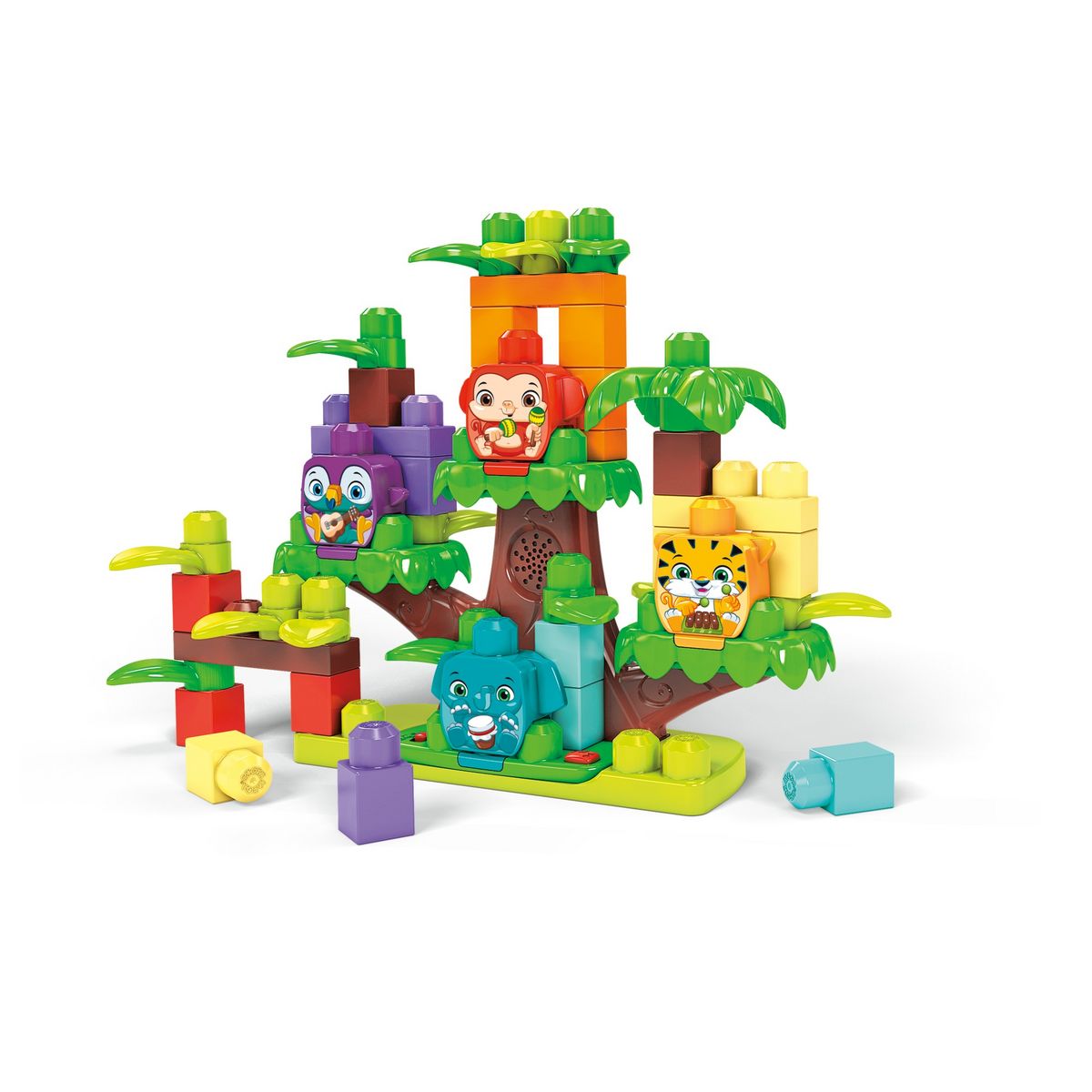 MEGABLOKS Mega Blocks - Jeu de construction interactif "la jungle musicale" 60 pièces