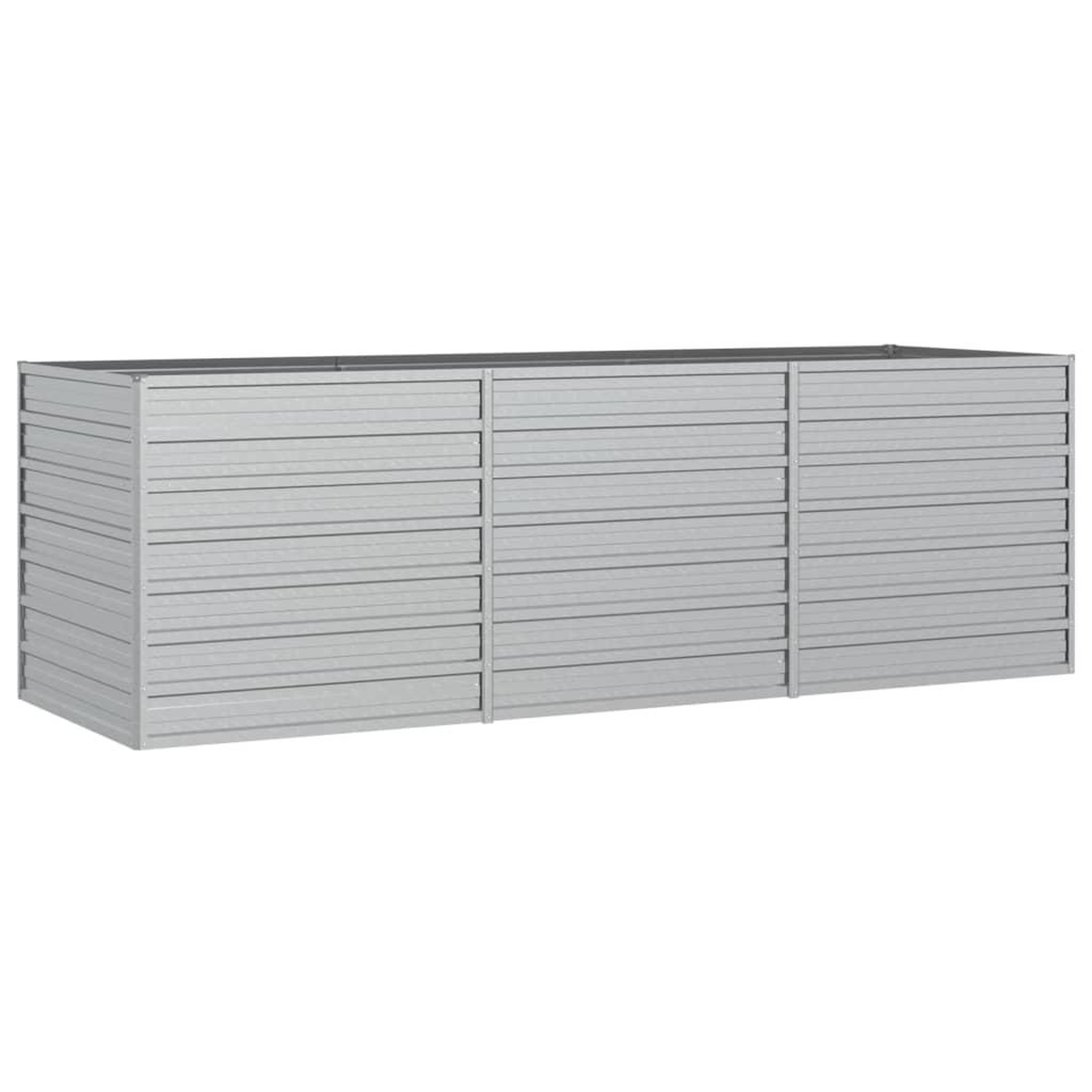 Voir la diapositive 2 : VIDAXL Lit sureleve de jardin 240x80x77 cm Acier galvanise Argente