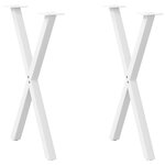 VIDAXL Pieds de table a manger forme de X 2 pcs blanc 57x(72-73) cm