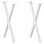 Voir la diapositive 1 : VIDAXL Pieds de table a manger forme de X 2 pcs blanc 57x(72-73) cm