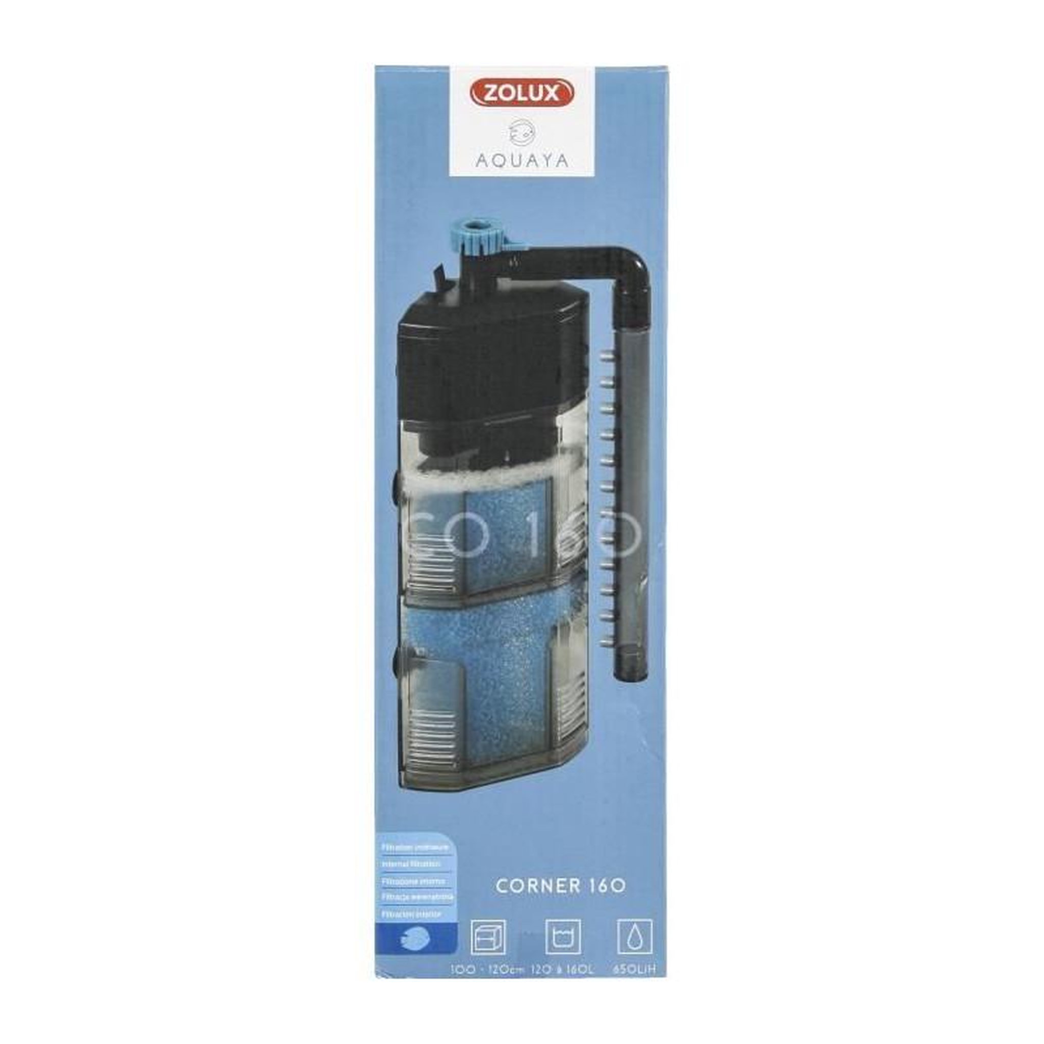 Voir la diapositive 2 : Zolux Filtre intérieur d'angle - Zolux - Pour aquarium de 120 a 160 L - Débit de 650 L/h - 12W