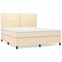 Voir la diapositive 2 : VIDAXL Sommier a lattes de lit avec matelas Creme 180x200 cm Tissu