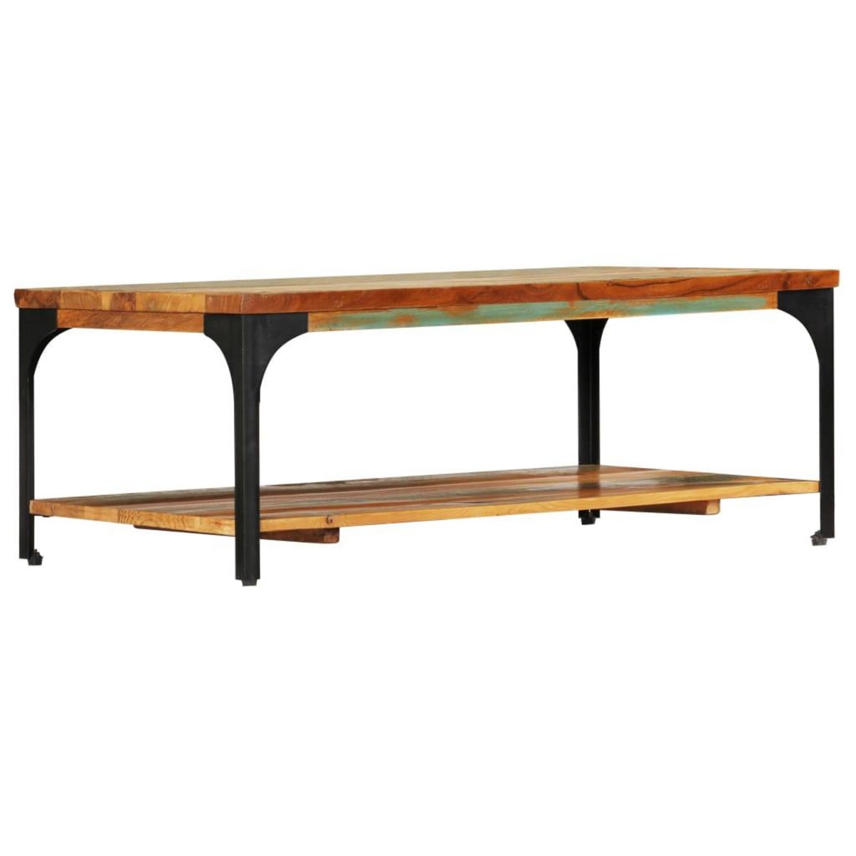 VIDAXL Table basse et etagere 100x60x35 cm Bois de recuperation solide