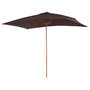 Voir la diapositive 1 : OUTSUNNY Parasol droit hexagonal bois polyester haute densité 2,95 x 2 x 2,55 m chocolat
