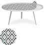 Voir la diapositive 4 : Paris Prix Table Basse à Rebord 1 Cover  Losanges  90cm Blanc