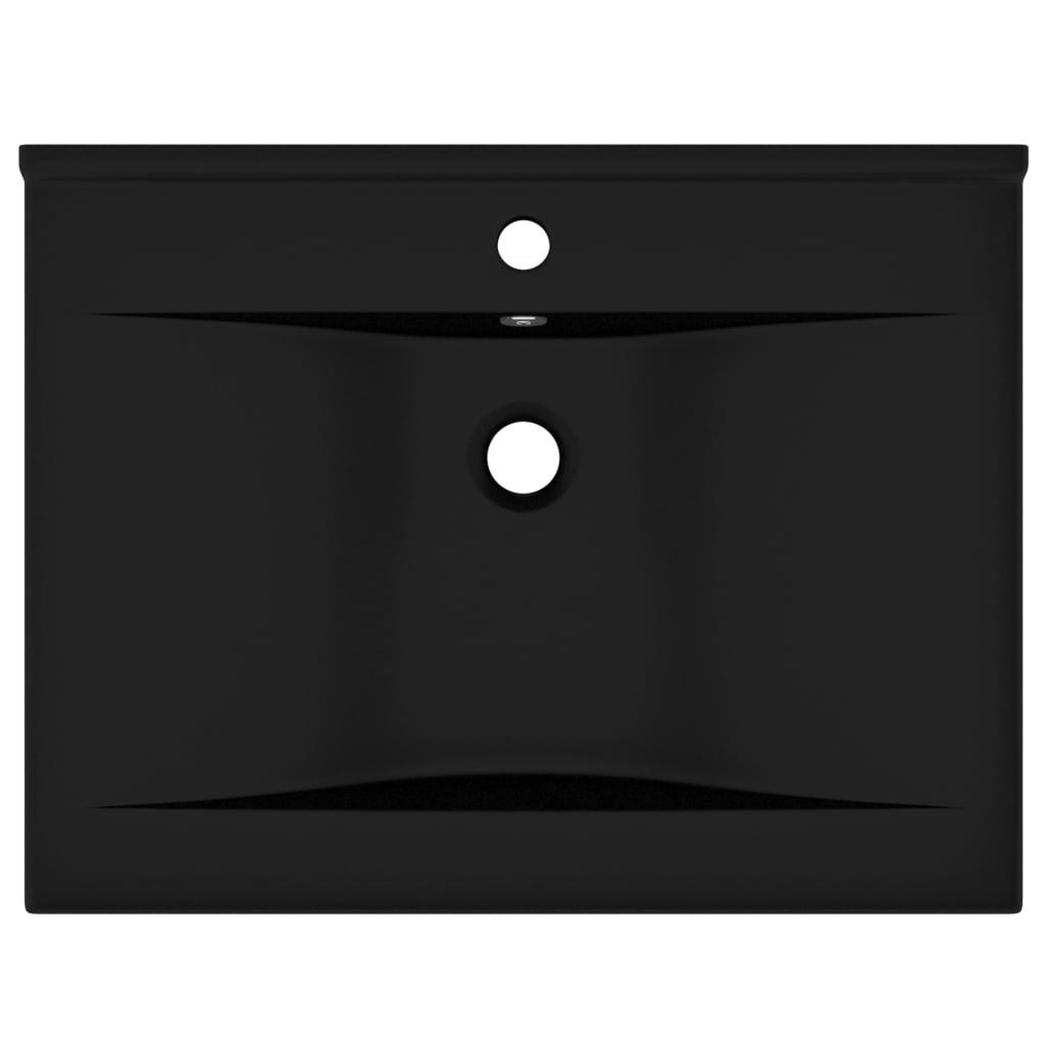 Voir la diapositive 3 : VIDAXL Lavabo avec trou de robinet Noir mat 60x46 cm Ceramique