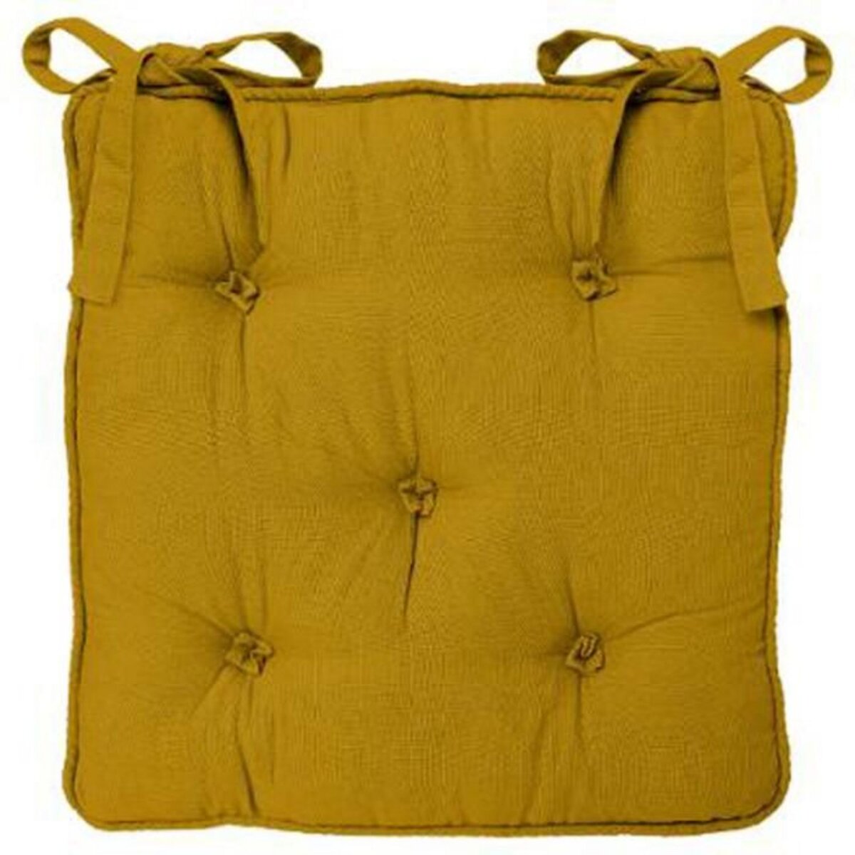 ATMOSPHERA Galette de Chaise  5 Boutons  40x40cm Ocre