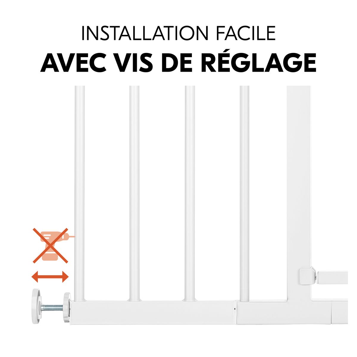 HAUCK Barrière de sécurité Open N Stop? 2 Set +21 cm Blanc