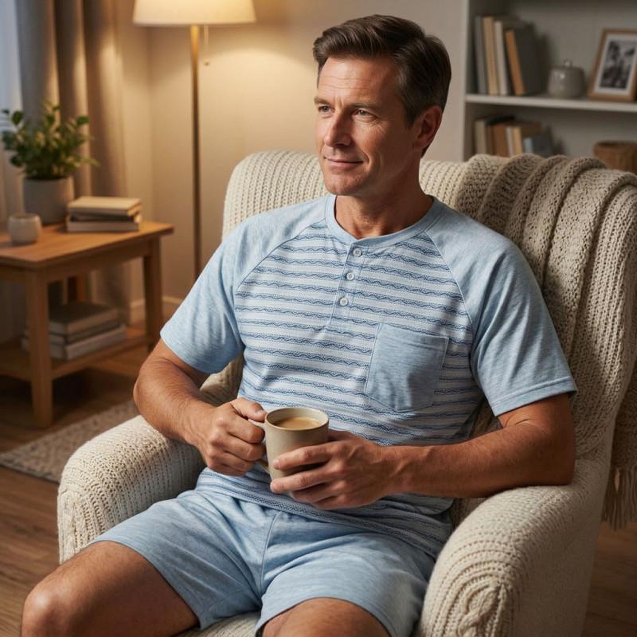 Voir la diapositive 4 : OZABI OZABI Ensemble Pyjama Pyjama Court Homme Coton