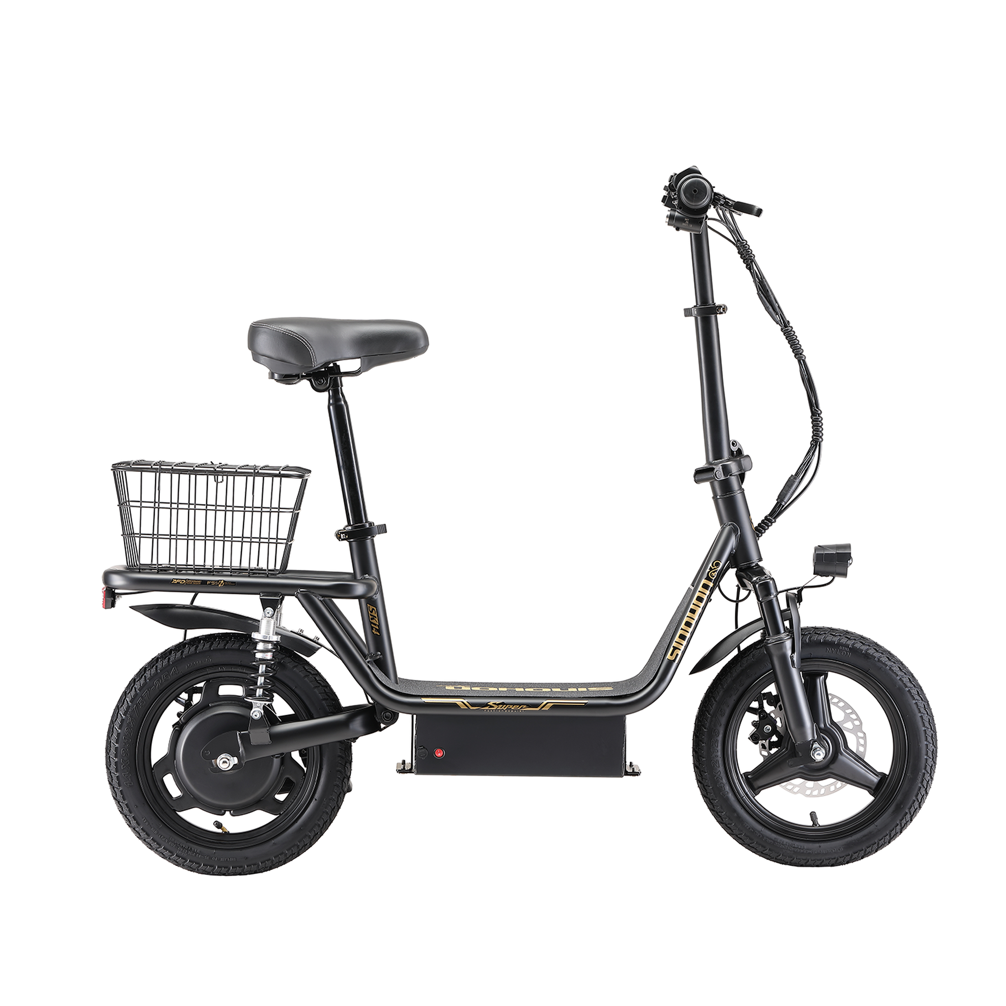 SINOHON Trottinette électrique sinohon sk14, urbain 14 po avec suspension, noir