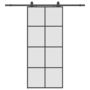 Voir la diapositive 2 : VIDAXL Porte coulissante kit de quincaillerie noir 90x205 cm verre ESG