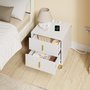 Voir la diapositive 4 : SOBUY Chevet avec 2 tiroirs blanc 40x36x47 cm FBT115-E-W