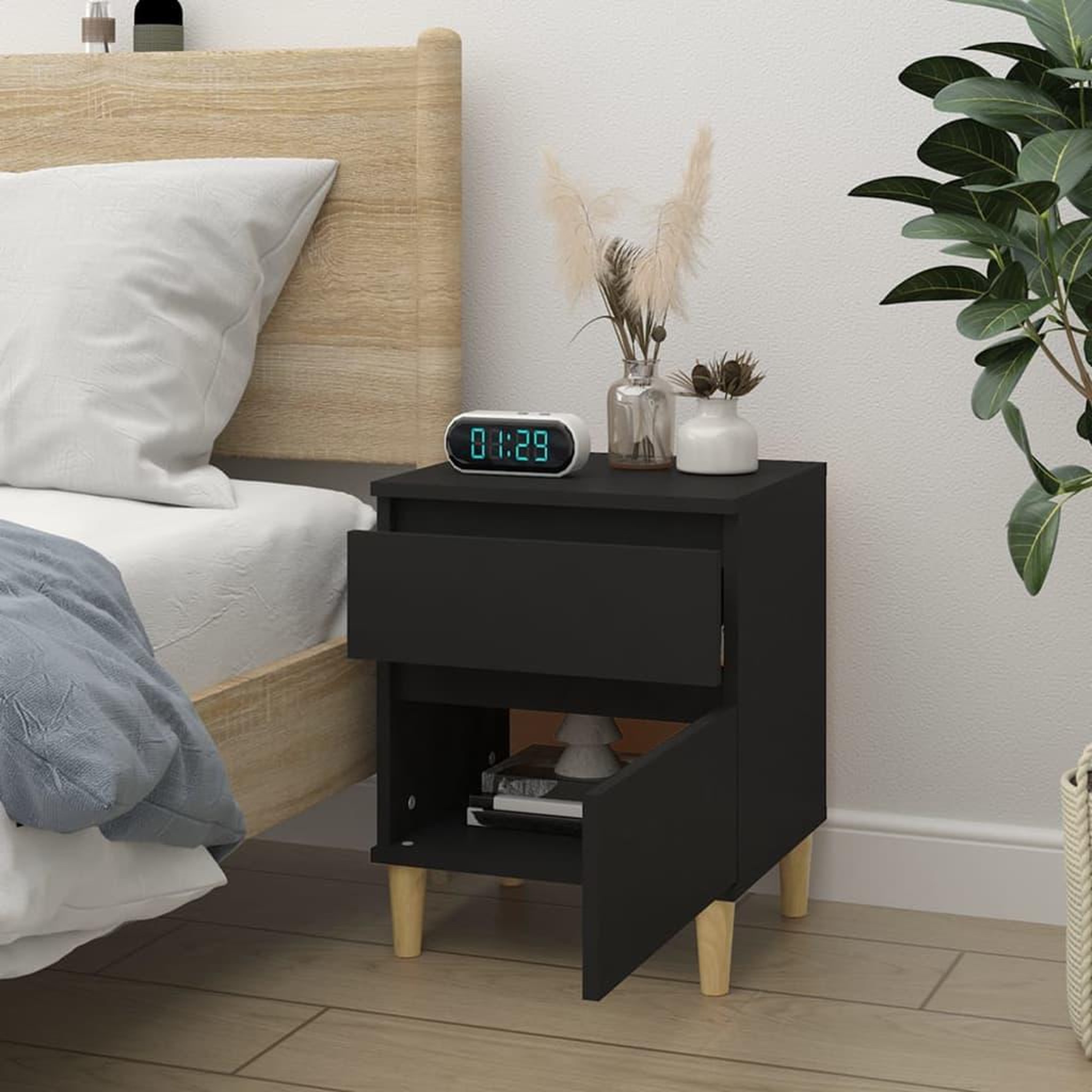 Voir la diapositive 3 : VIDAXL Table de chevet Noir 40x35x50 cm