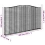Voir la diapositive 6 : VIDAXL Paniers a gabions arques 2 pcs 400x30x220/240 cm Fer galvanise