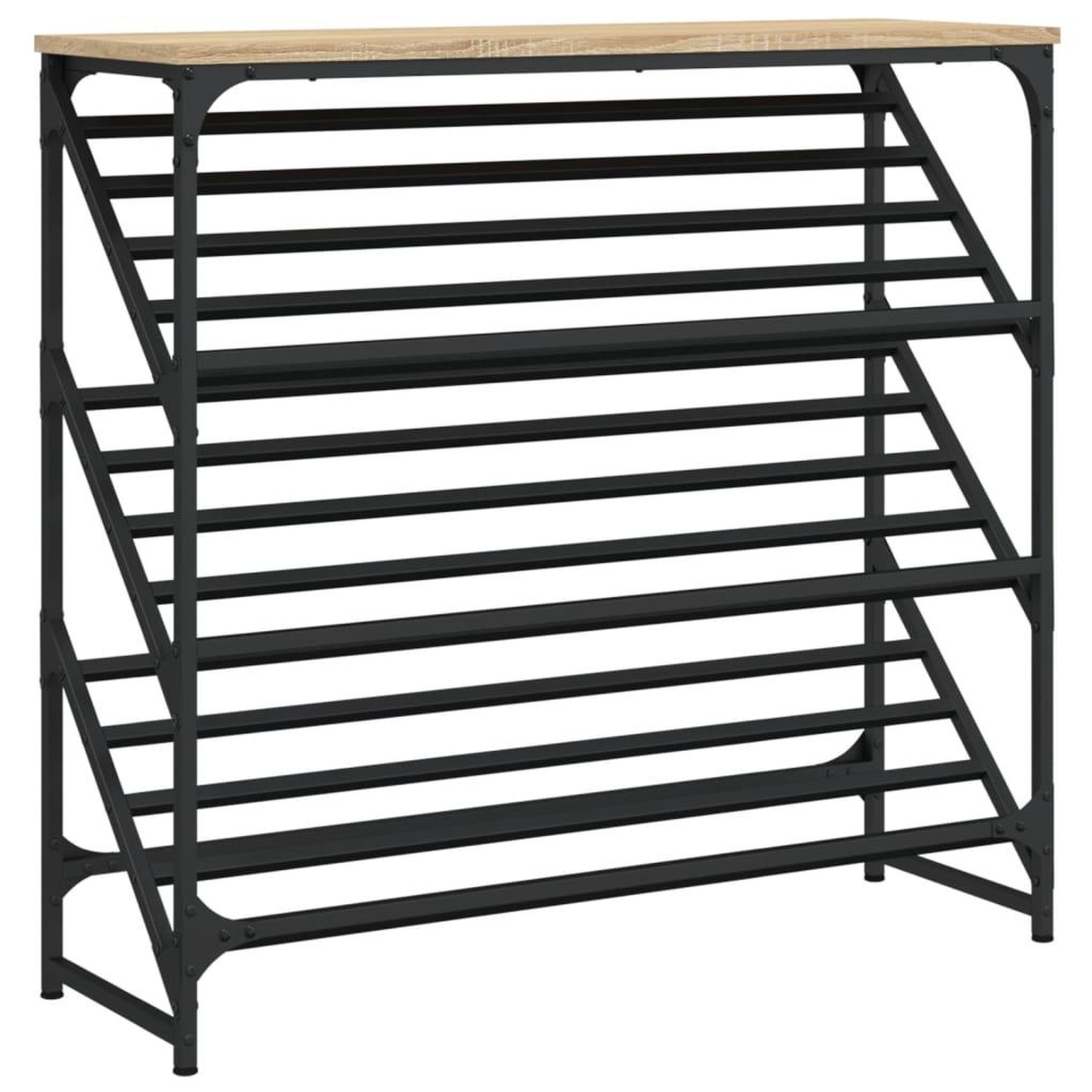 Voir la diapositive 2 : VIDAXL Etagere a chaussures chene sonoma 90x30x85 cm bois d'ingenierie