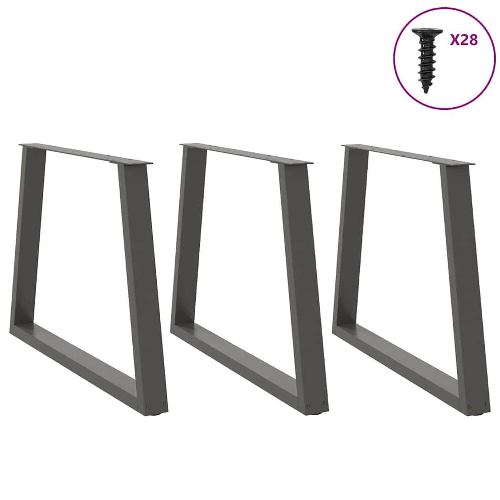 Voir la diapositive 3 : VIDAXL Pieds de table a manger forme de V 3 pcs 100x(72-73,3) cm acier
