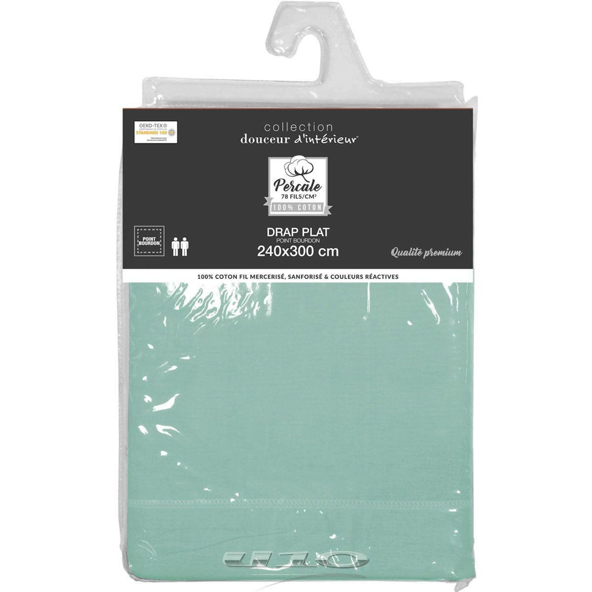 Paris Prix Drap Plat  Percaline  240x300cm Sauge