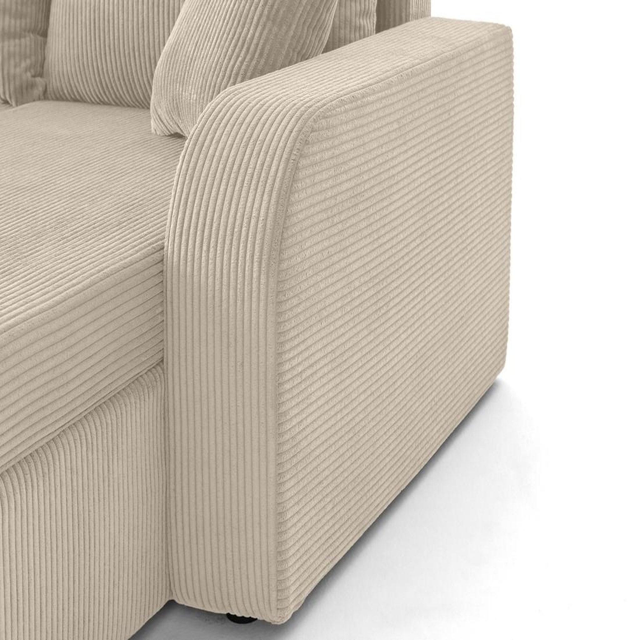 Voir la diapositive 5 : BEST MOBILIER Valos - canapé d'angle réversible - 4 places - convertible avec coffres - en velours côtelé