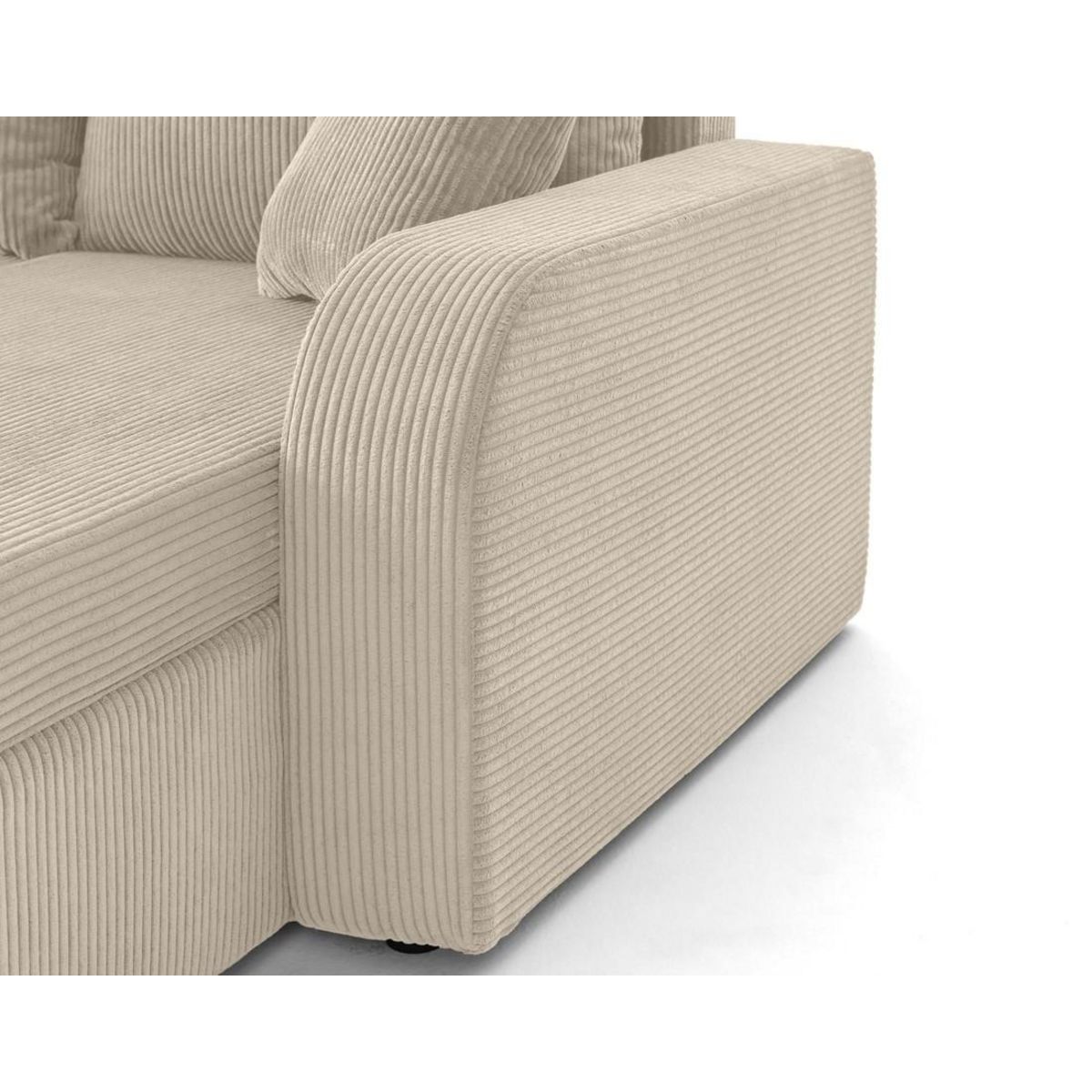 BEST MOBILIER Valos - canapé d'angle réversible - 4 places - convertible avec coffres - en velours côtelé