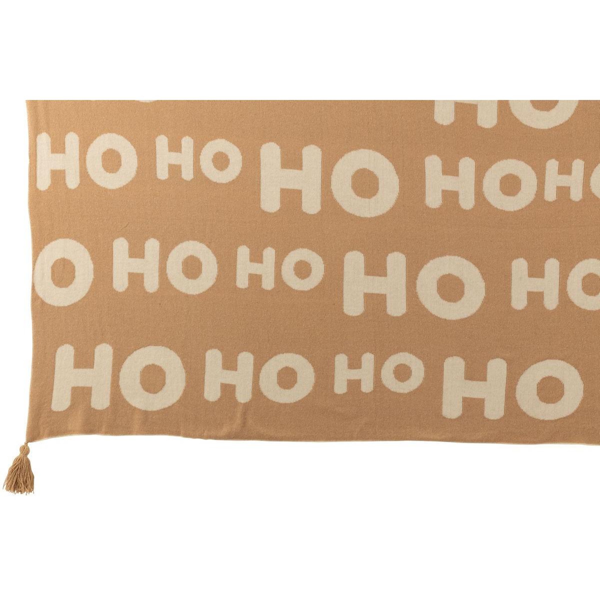 Voir la diapositive 4 : J-LINE Plaid de noël  hohoho  130x170cm beige