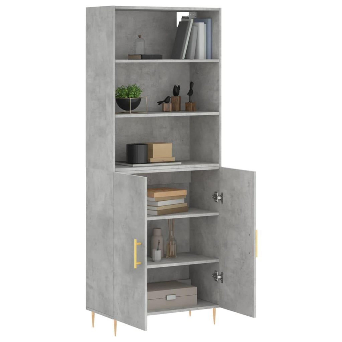 VIDAXL Buffet haut Gris beton 69,5x34x180 cm Bois d'ingenierie