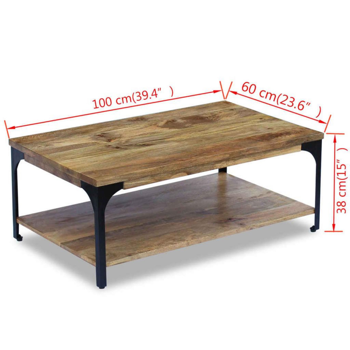 VIDAXL Table basse Bois de manguier 100x60x38 cm