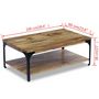 Voir la diapositive 6 : VIDAXL Table basse Bois de manguier 100x60x38 cm