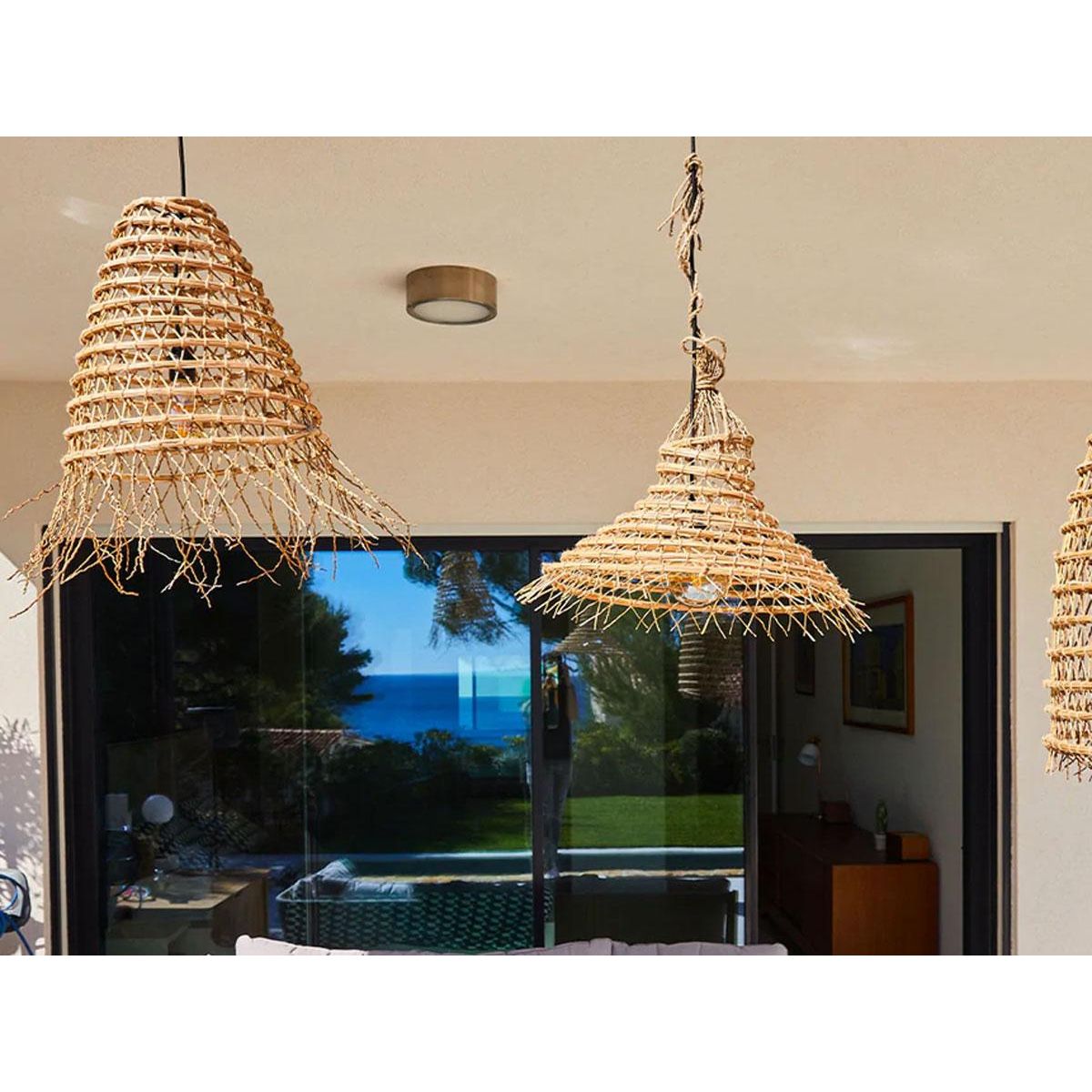 Lumisky Suspension extérieur GAIA Beige Fibre naturelle D60CM