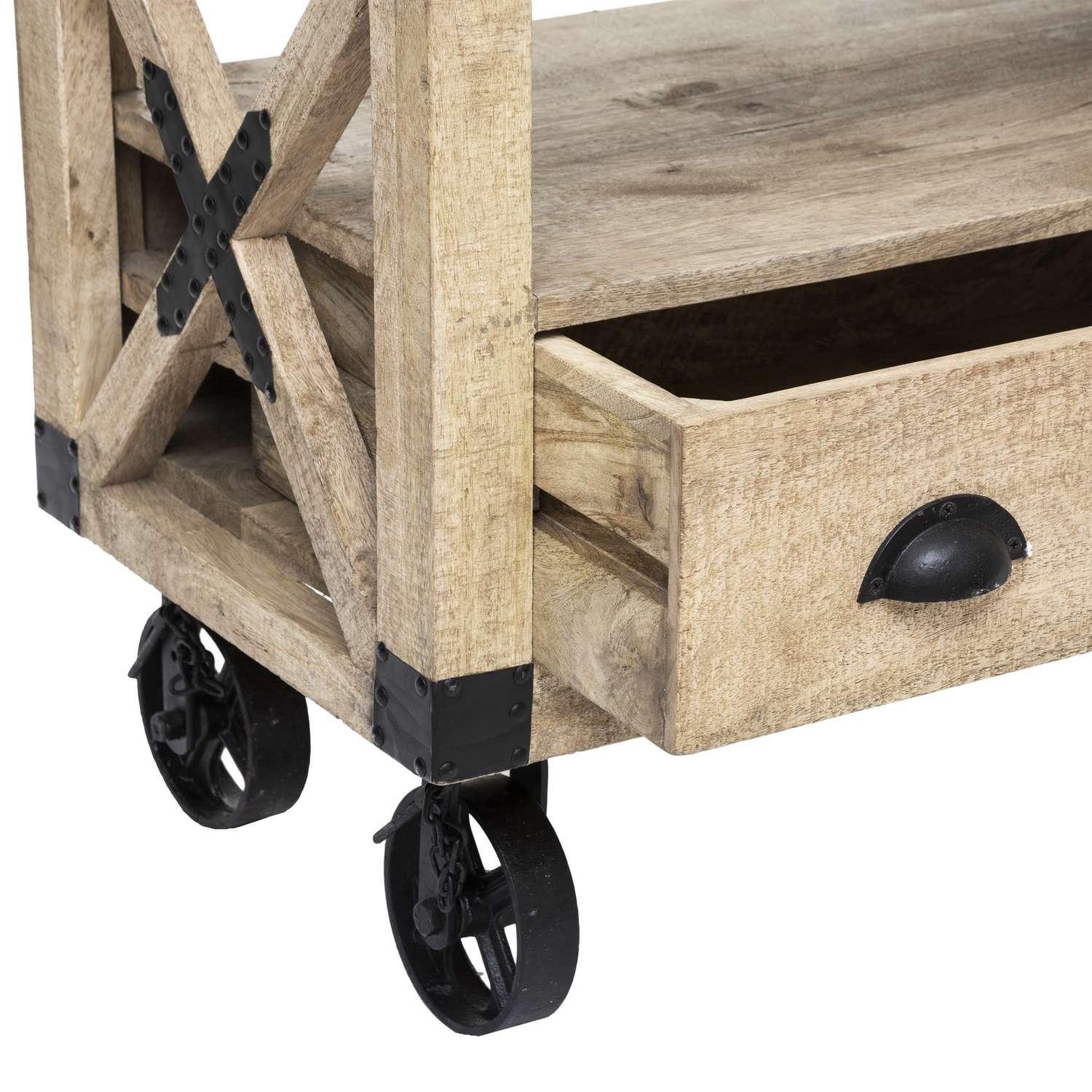 Voir la diapositive 4 : ATMOSPHERA Meuble tv 1 porte en manguier silas - beige