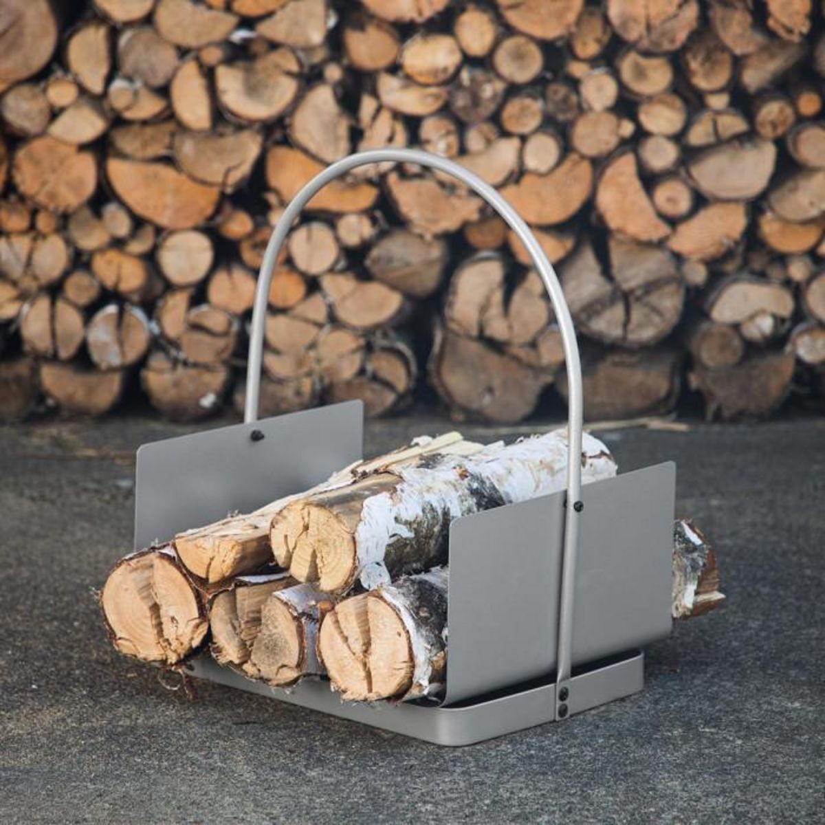 Paris Prix Range-Bûches en Métal  Godoma  49cm Argent