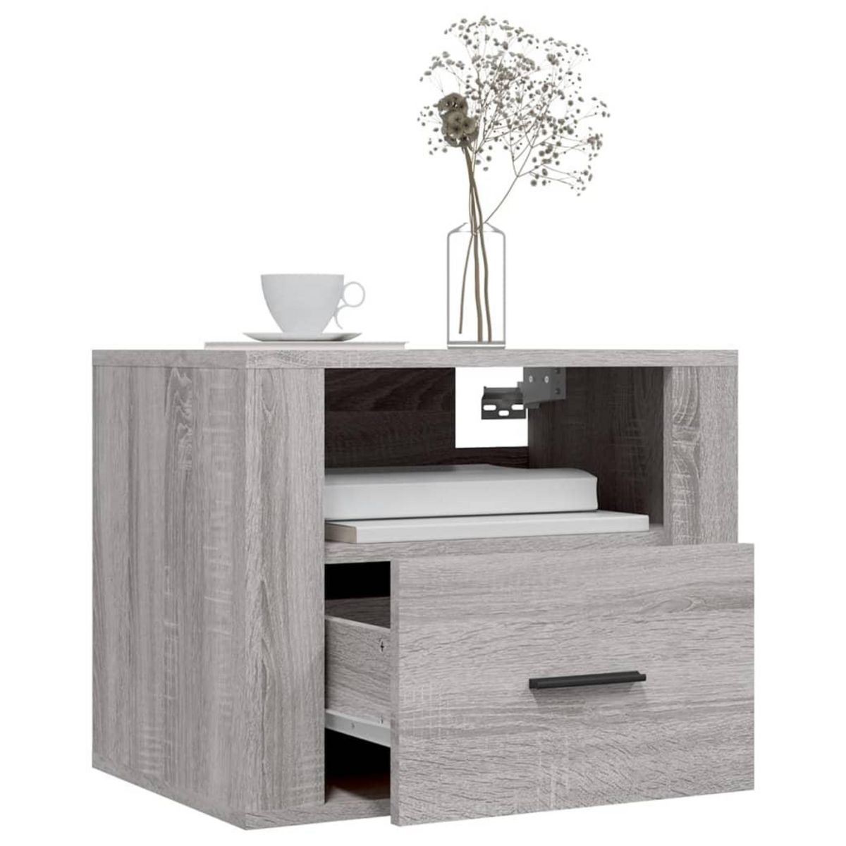 VIDAXL Tables de chevet murales 2 pcs Sonoma gris 50x36x40 cm