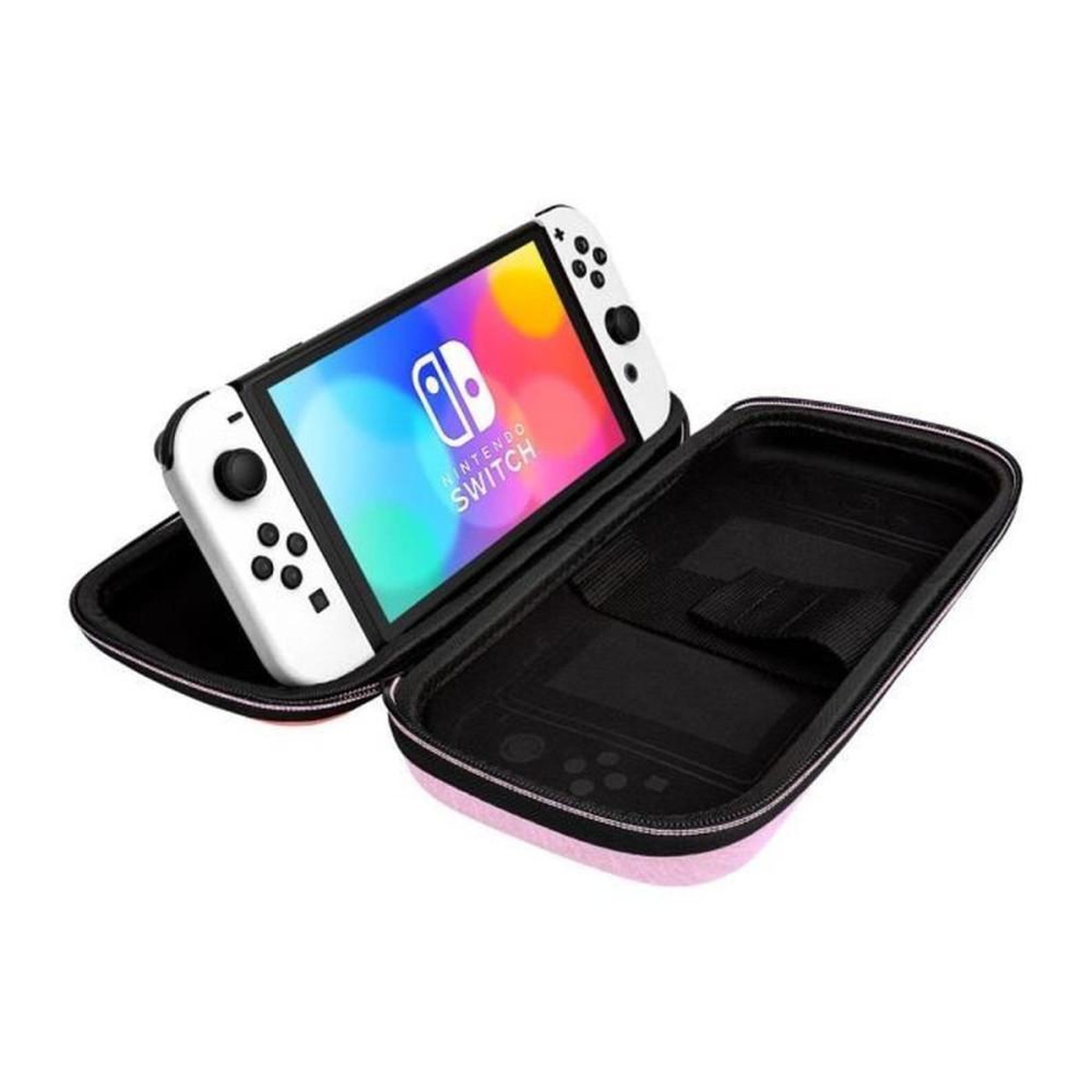 Voir la diapositive 3 : PDP Boîtier de voyage slim Animal Crossing Isabelle pour Nintendo Switch, Switch Lite et Switch OLED, coque robuste anti-rayures orange et rose, fermeture zippée, sangle nylon