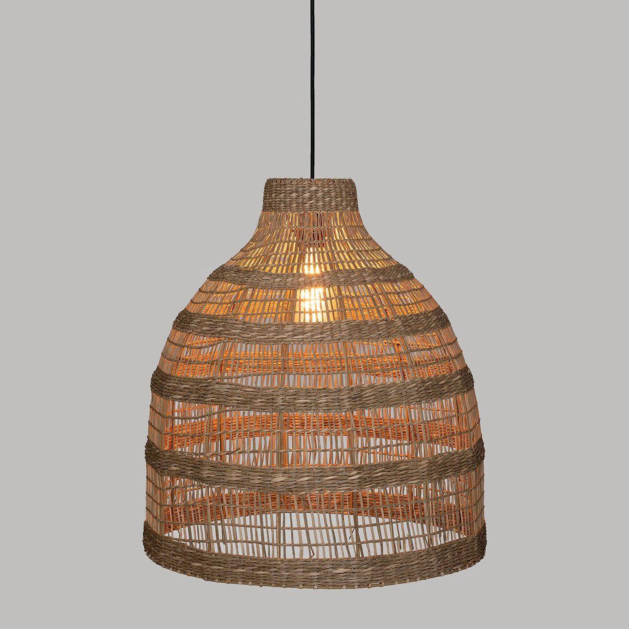 Voir la diapositive 4 : ATMOSPHERA Lampe suspension en osier  seav  50cm beige