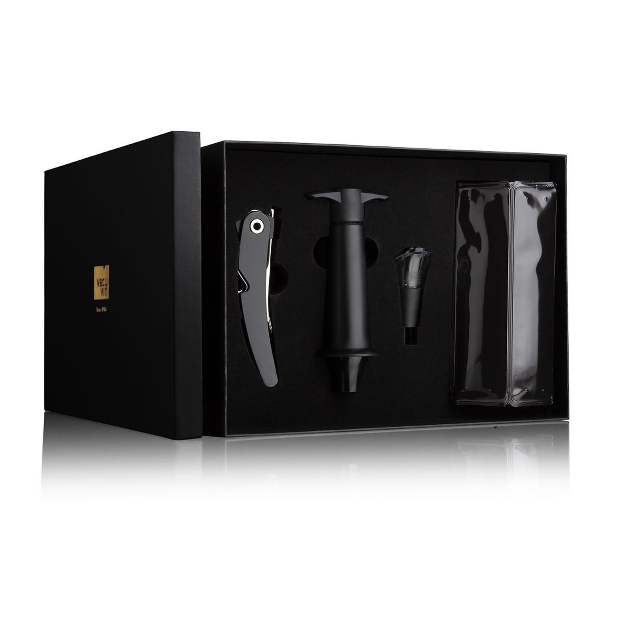 Voir la diapositive 3 : Vacu vin Coffret vin premium 4 accessoires - 3890460