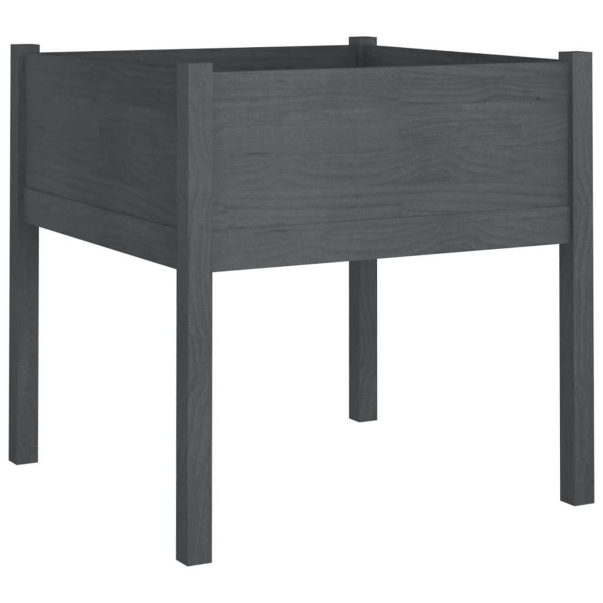 VIDAXL Jardinieres 2 pcs Gris 70x70x70 cm Bois de pin massif