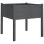 Voir la diapositive 4 : VIDAXL Jardinieres 2 pcs Gris 70x70x70 cm Bois de pin massif