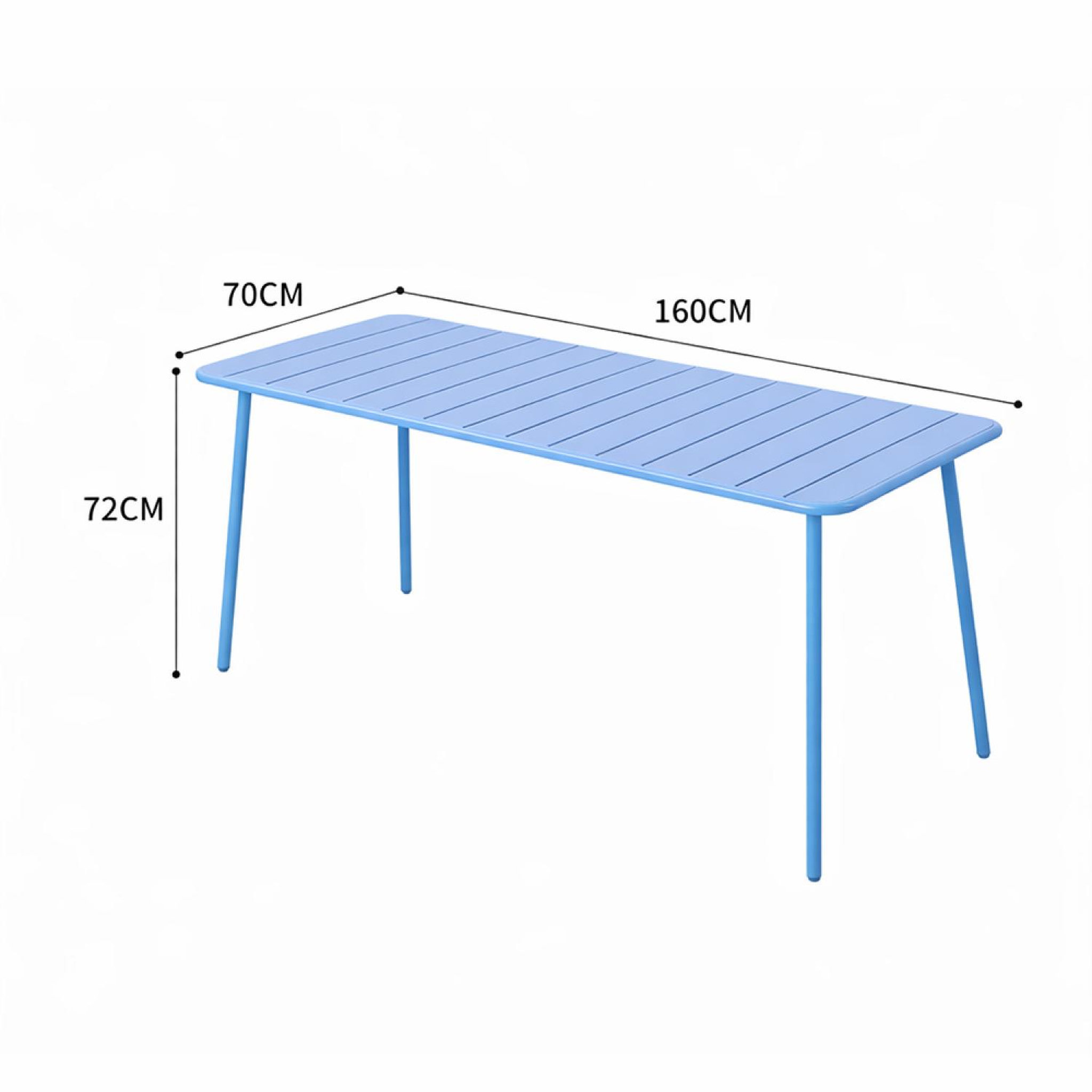 Voir la diapositive 3 : CONCEPT USINE Ensemble table de jardin 160 cm et 6 chaises bleu bergame