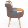 Voir la diapositive 4 : ID MARKET Fauteuil CRAPAUD en tissu patchwork multicouleurs