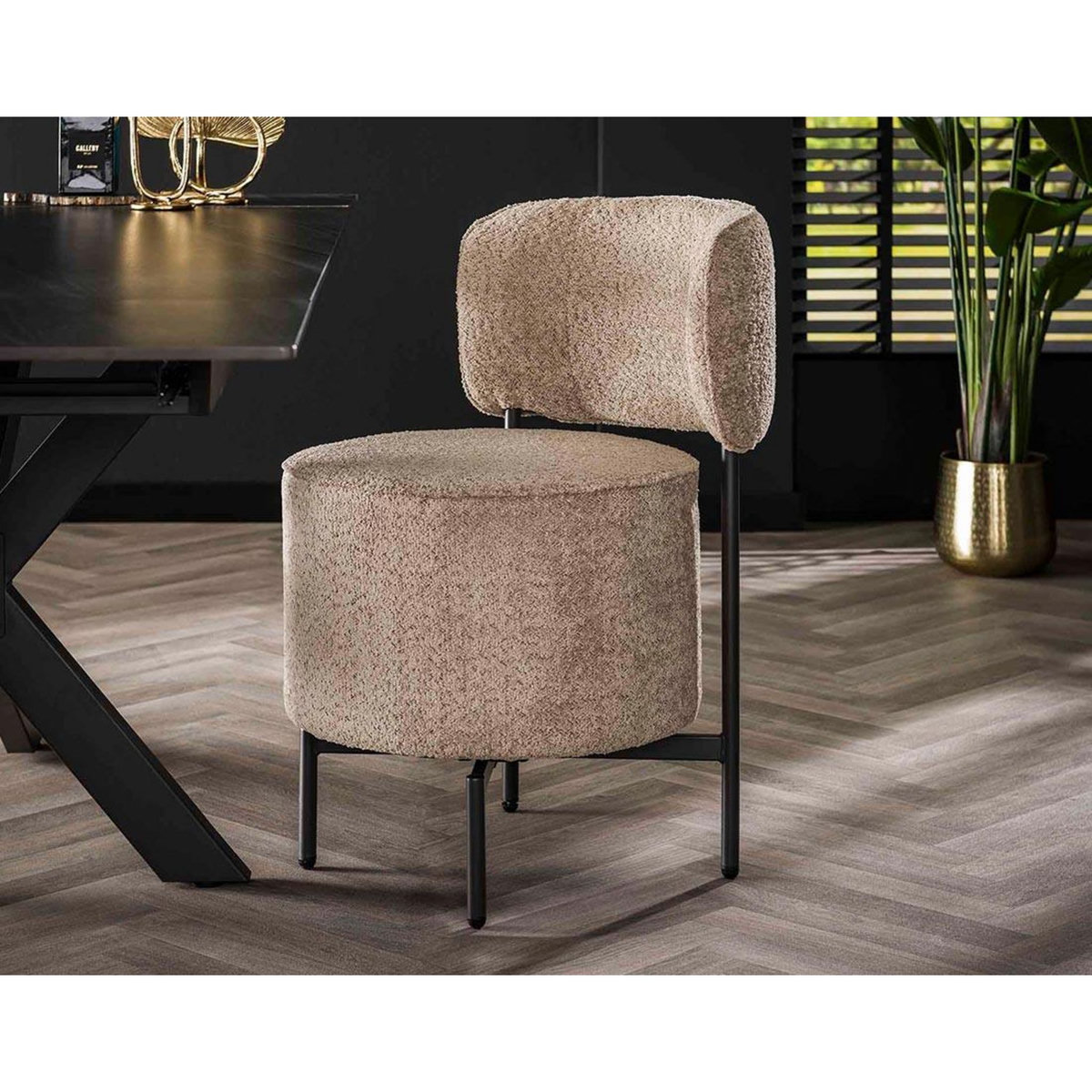 LISA DESIGN Tissia - lot de 2 chaises pivotantes - en tissu bouclette