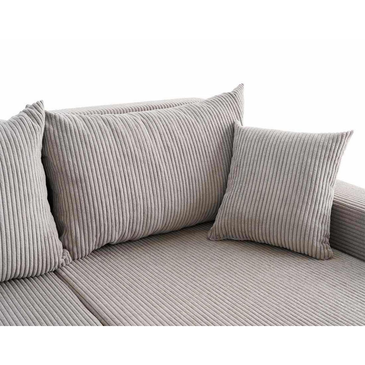 BEST MOBILIER Valos - canapé panoramique en u - 7 places - convertible avec coffres - en velours côtelé