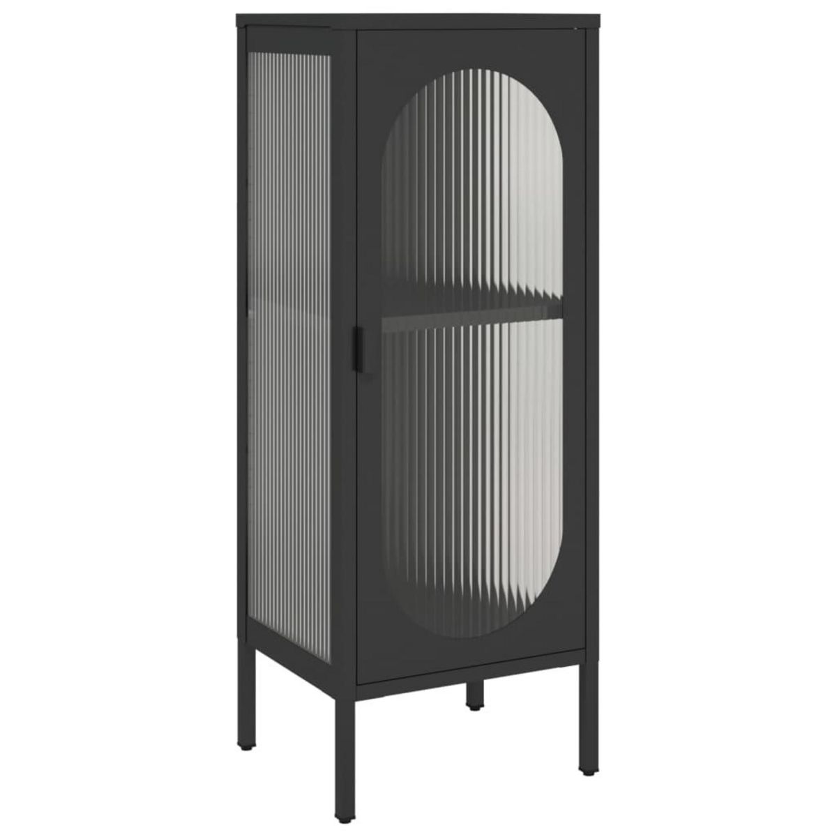 VIDAXL Buffet noir 40x35x105 cm verre et acier