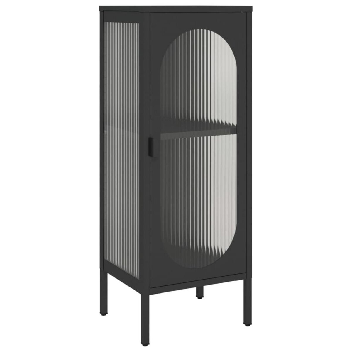 VIDAXL Buffet noir 40x35x105 cm verre et acier