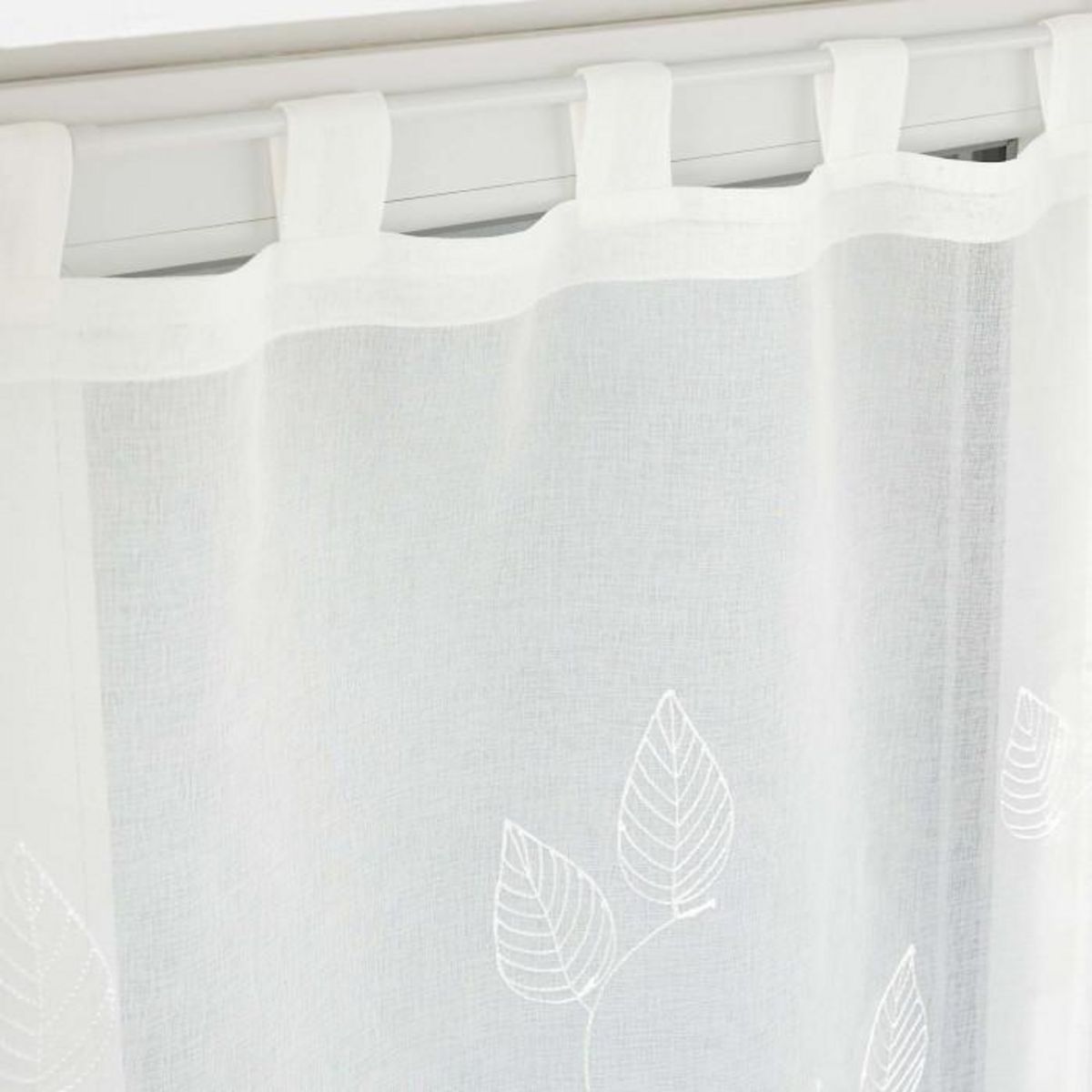 Paris Prix Paire de Voilages Brodés  Berry  60x120cm Blanc