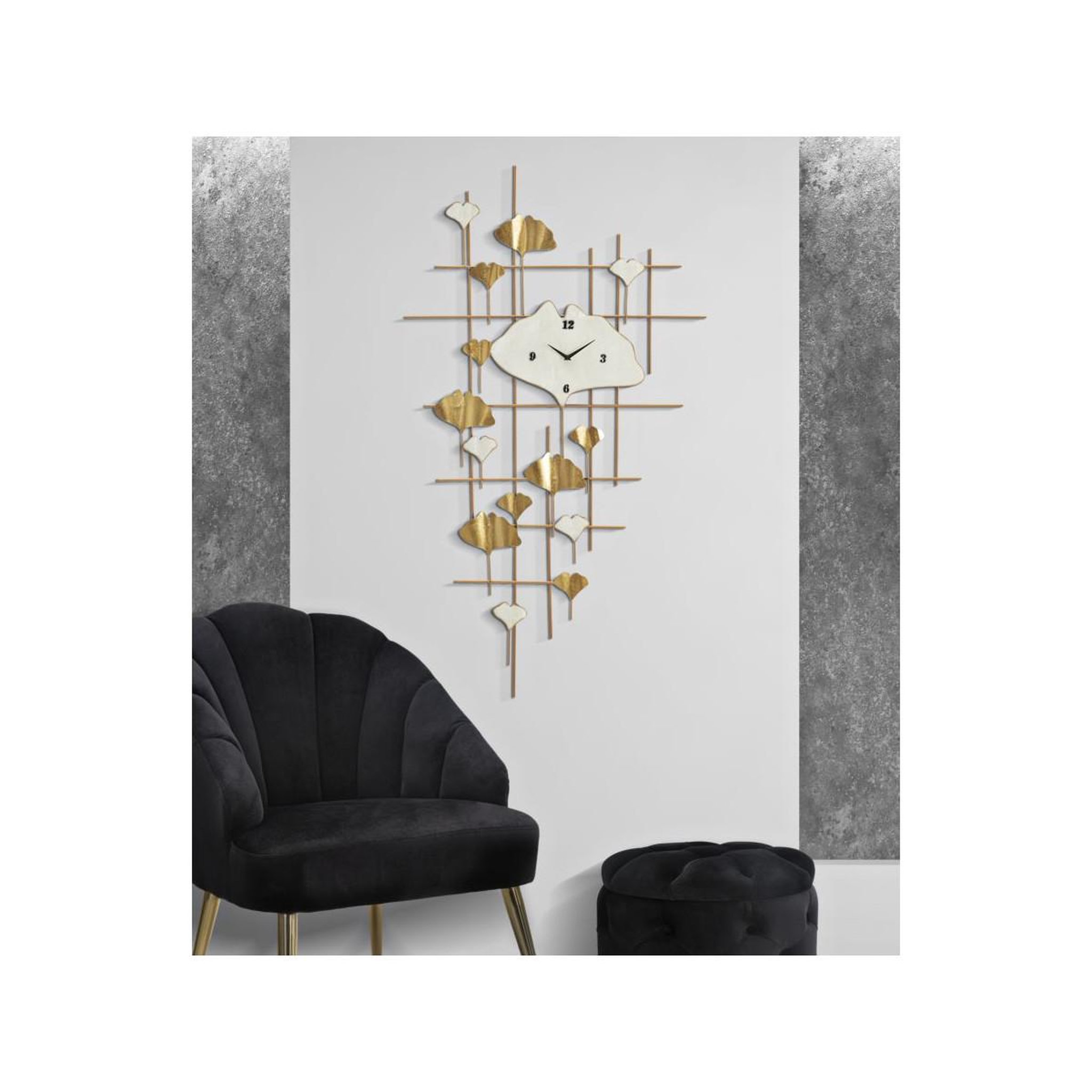 Voir la diapositive 5 : Paris Prix Horloge Murale en Métal  Tow  133cm Or
