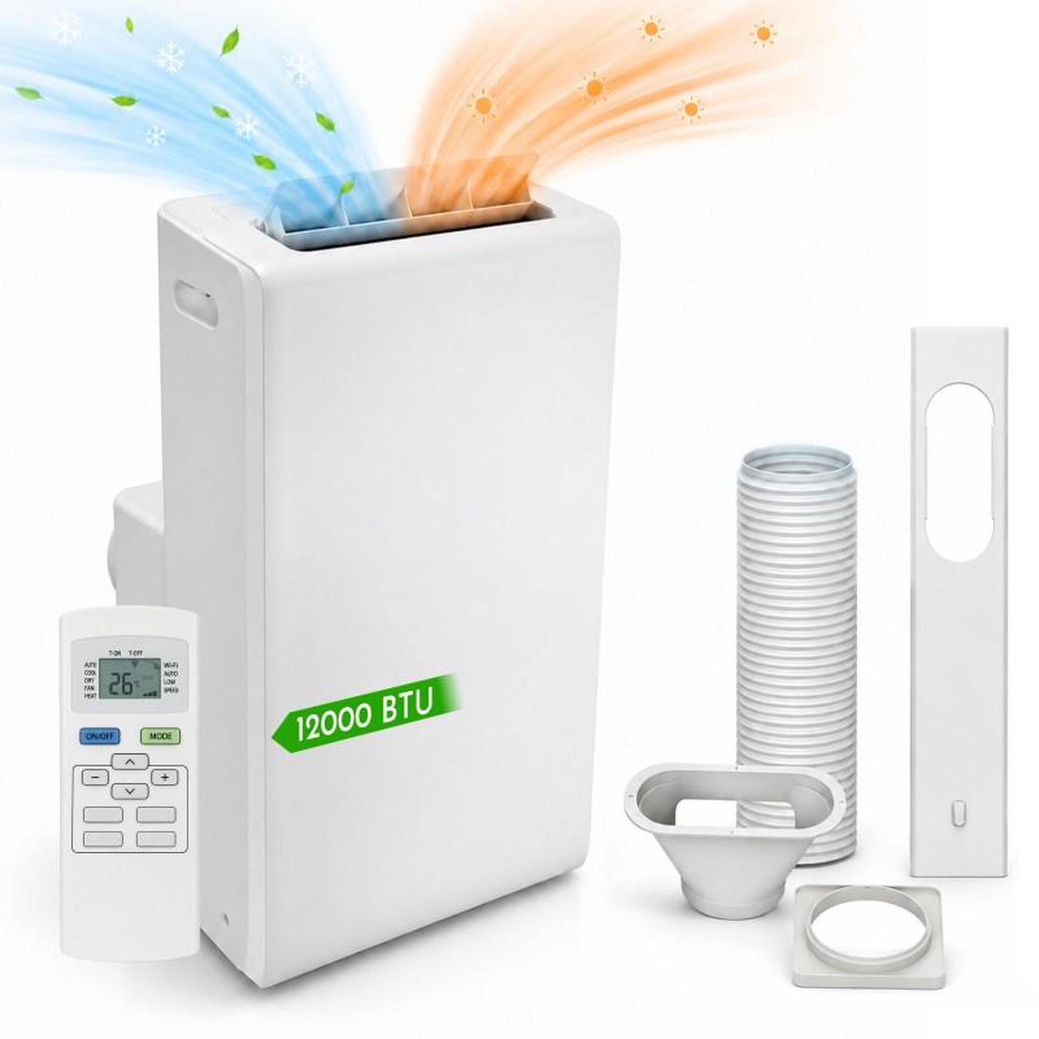 Climatiseur mobile connecté - 12 000 btu - wi-fi - froid et chauffage 3,52 kw