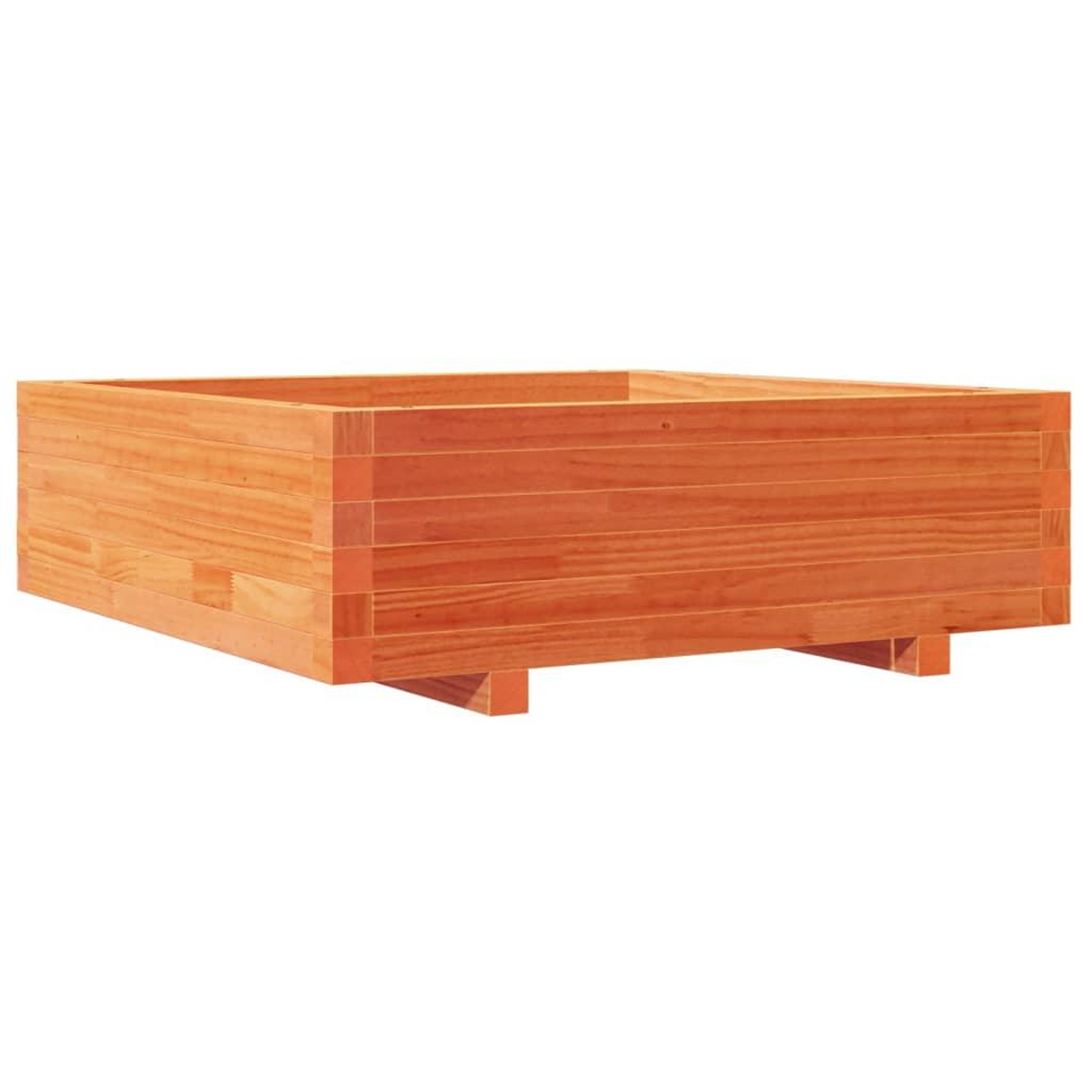 Voir la diapositive 2 : VIDAXL Jardiniere cire marron 80x80x26,5 cm bois de pin massif