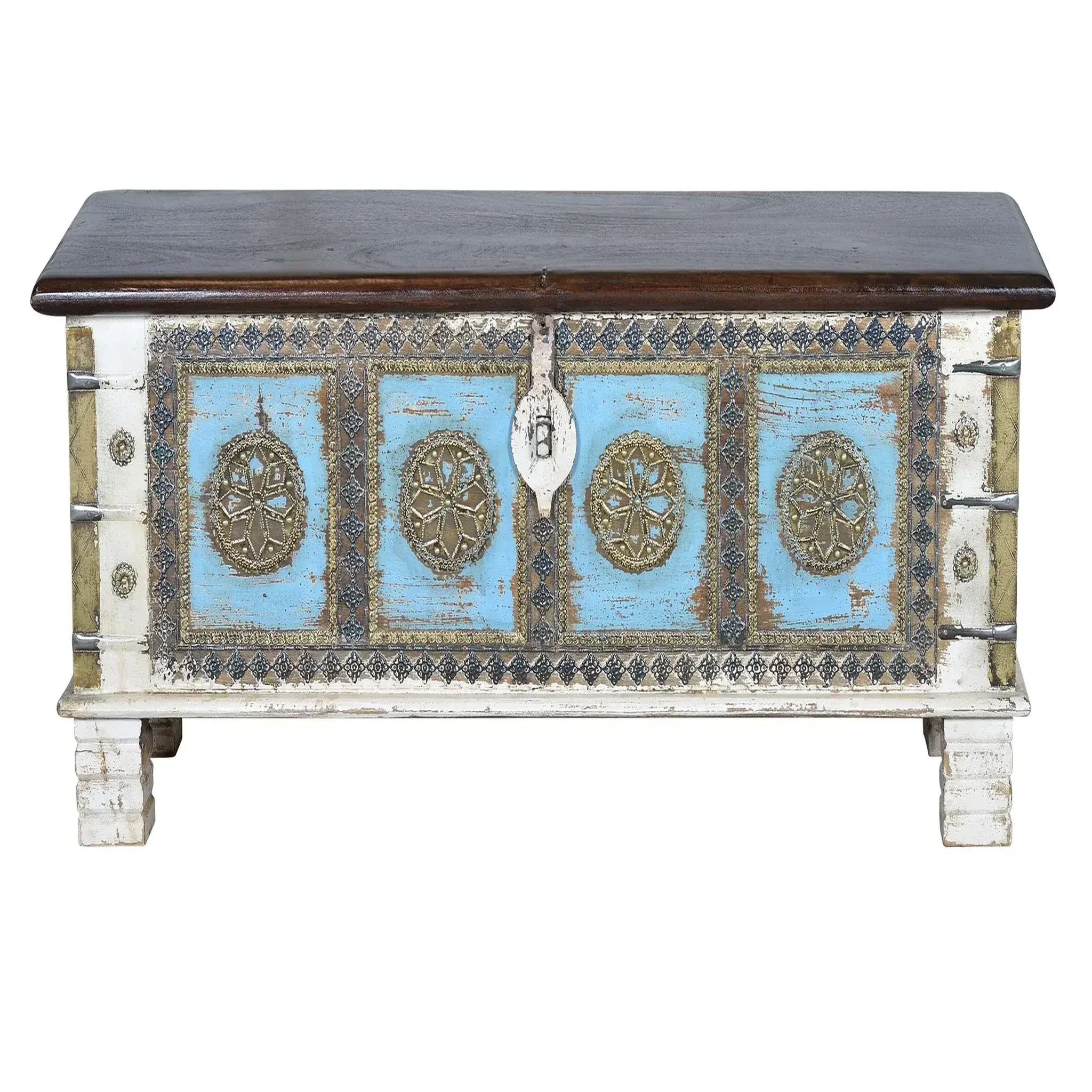 GINER Y COLOMER SL Coffre en bois de manguier massif 116 cm style rustique ethnique